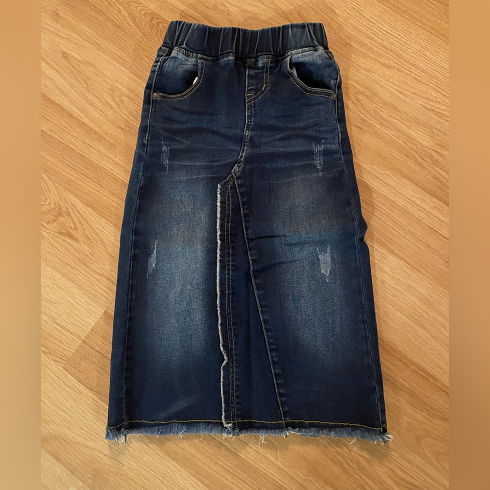 Girls long denim skirt